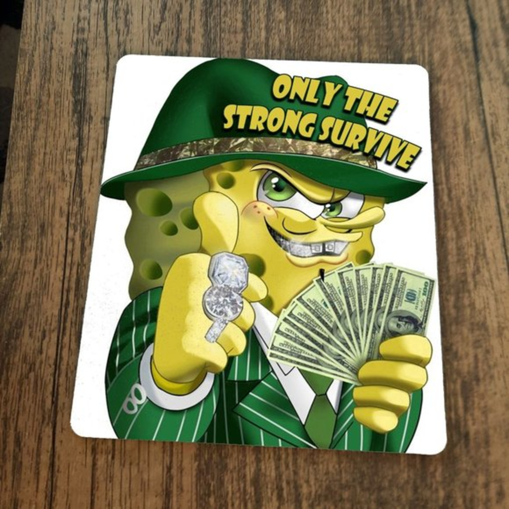 Spongebob Mouse Pad‎ Only The Strong Survive